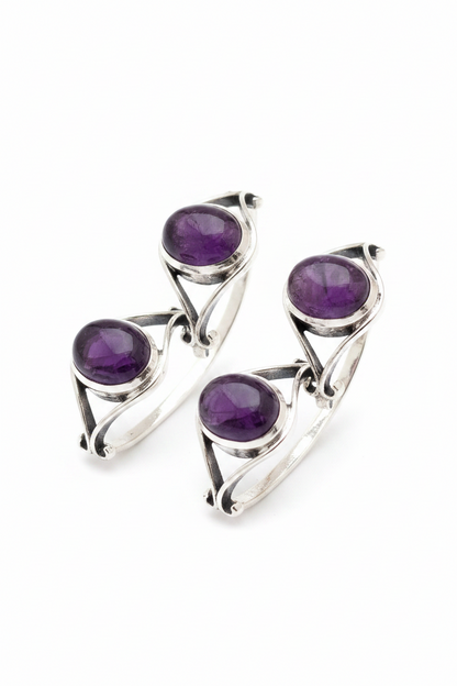 Anillos de plata de ley y minerales. Modelo 0740