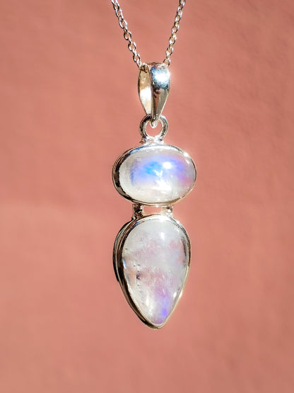 Colgante de Piedra luna y Plata de ley