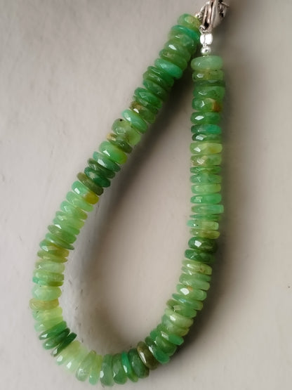 Pulsera de crisoprasa y Plata de ley