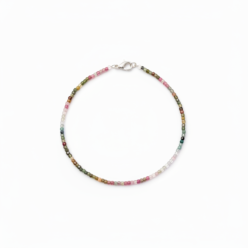 Conjunto collar y pulsera de Turmalina de Colores