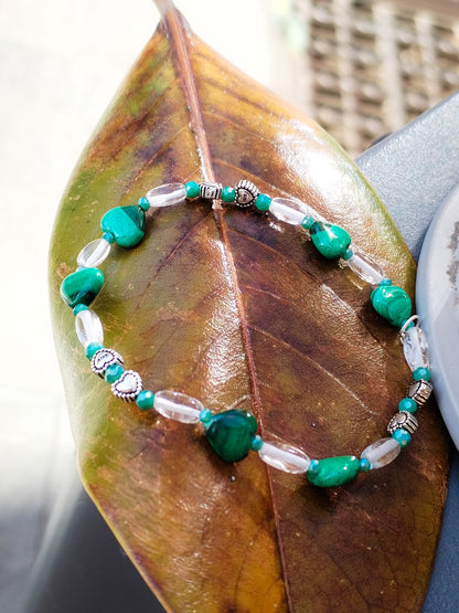 Pulsera de Diseño de Minerales y Plata de Ley