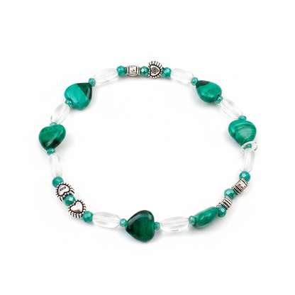 Pulsera de Diseño de Minerales y Plata de Ley