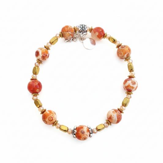 Pulsera de Diseño de Minerales y Plata de Ley