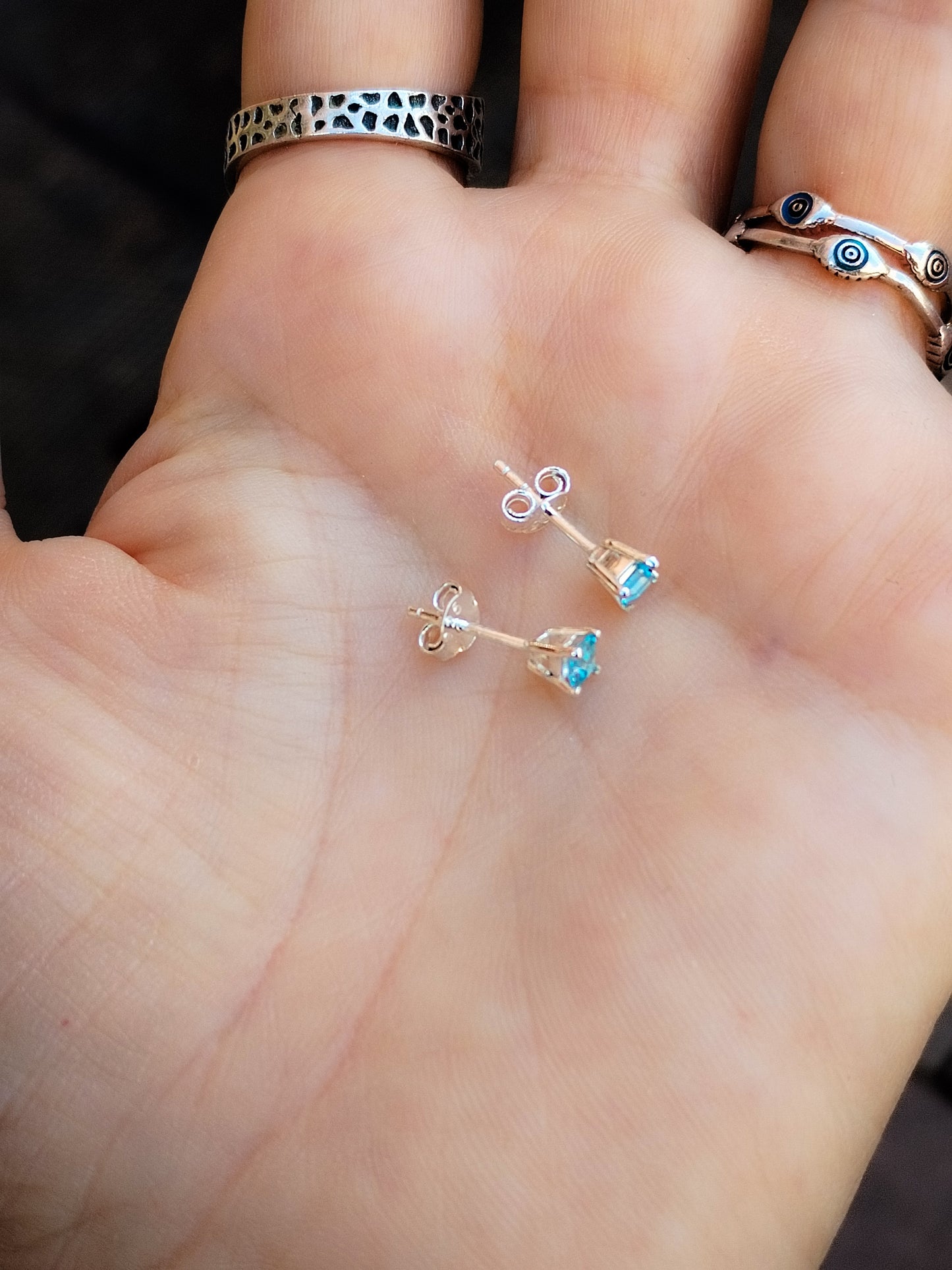 Pendientes de topacio azul