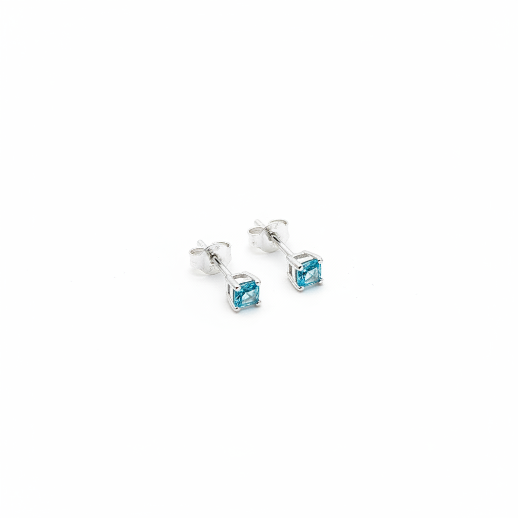 Pendientes de topacio azul