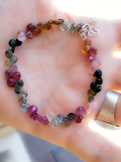 Pulsera extra de Turmalinas de Colores talladas