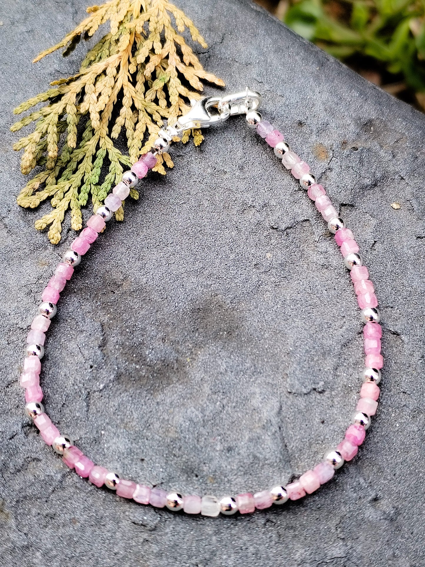 Pulsera de Rubelita y Plata de ley