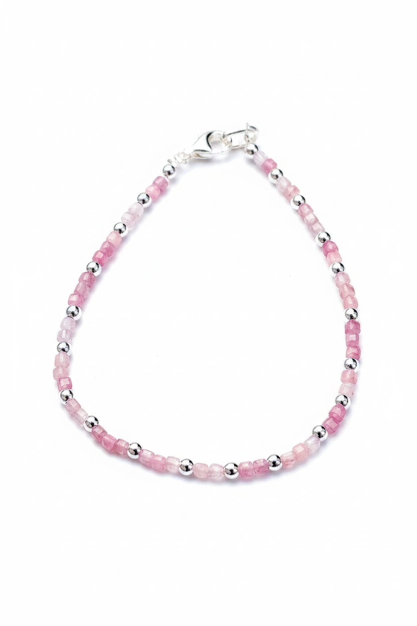 Pulsera de Rubelita y Plata de ley
