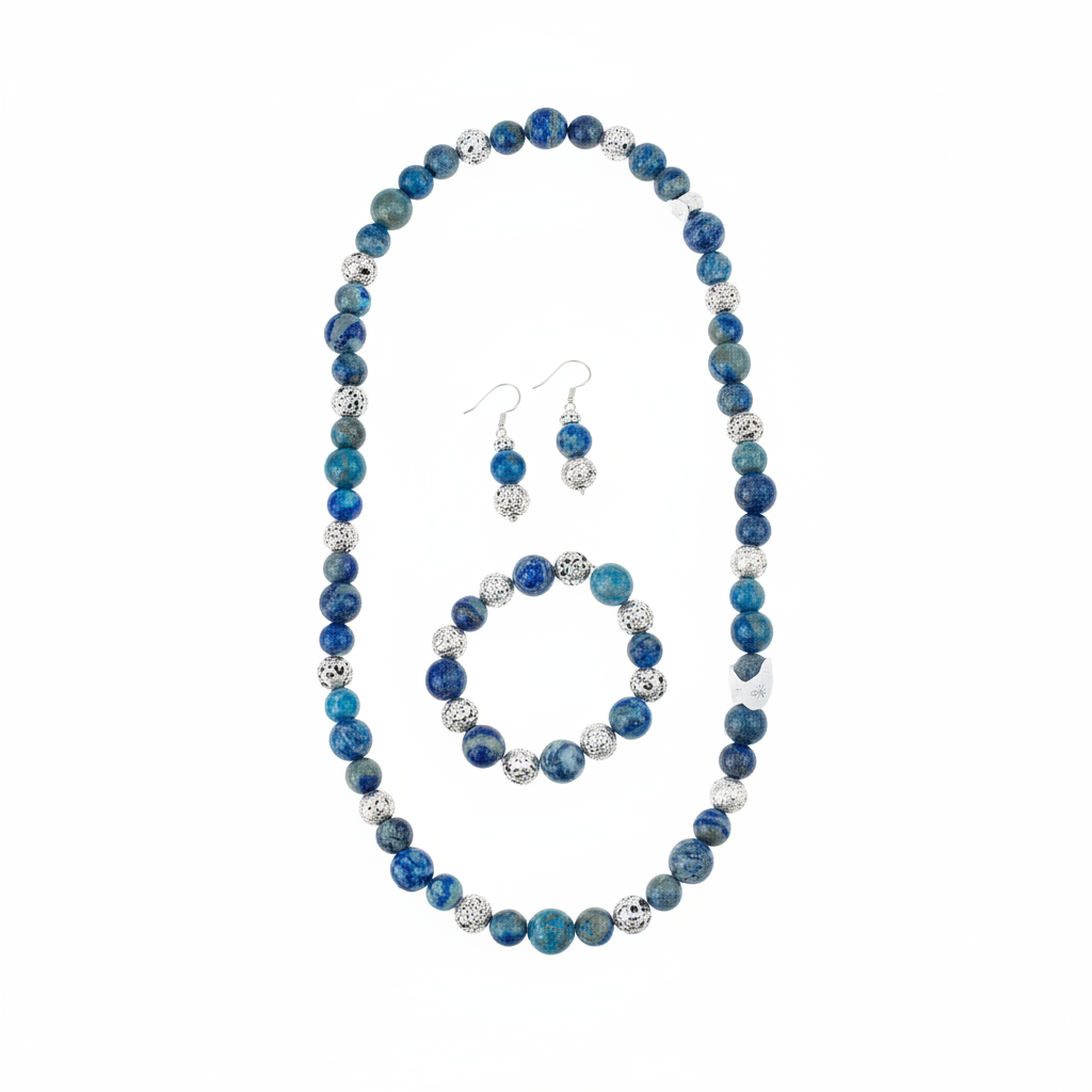 Conjunto de Lapislázuli y lava