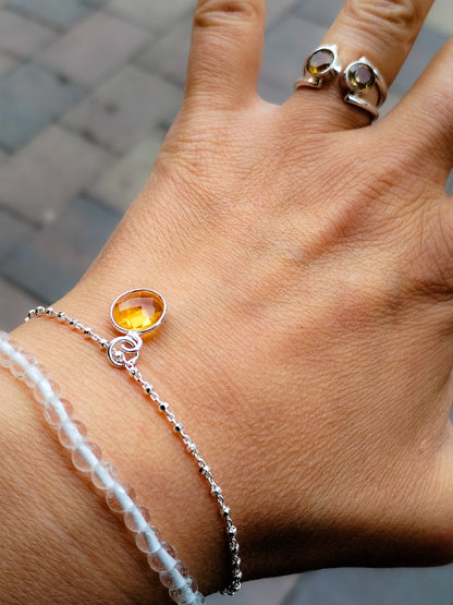 Pulsera de Minerales y plata de ley