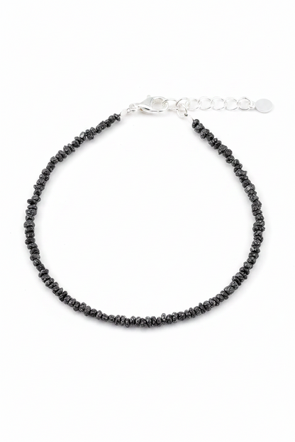 Pulsera de DIAMANTES auténticos negro en bruto
