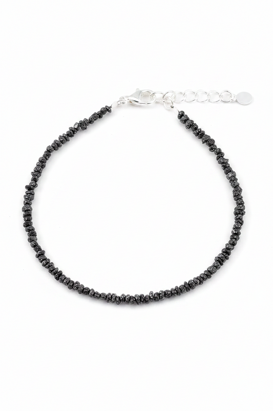 Pulsera de DIAMANTES auténticos negro en bruto