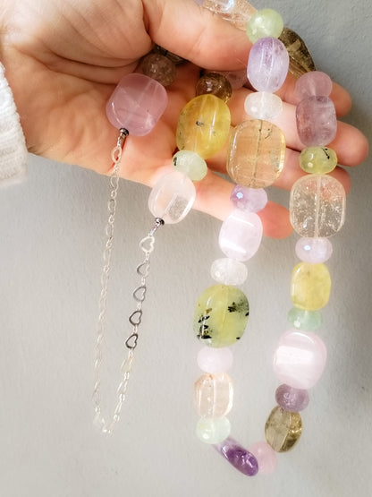 Collar de Minerales y plata de ley único y artesanal