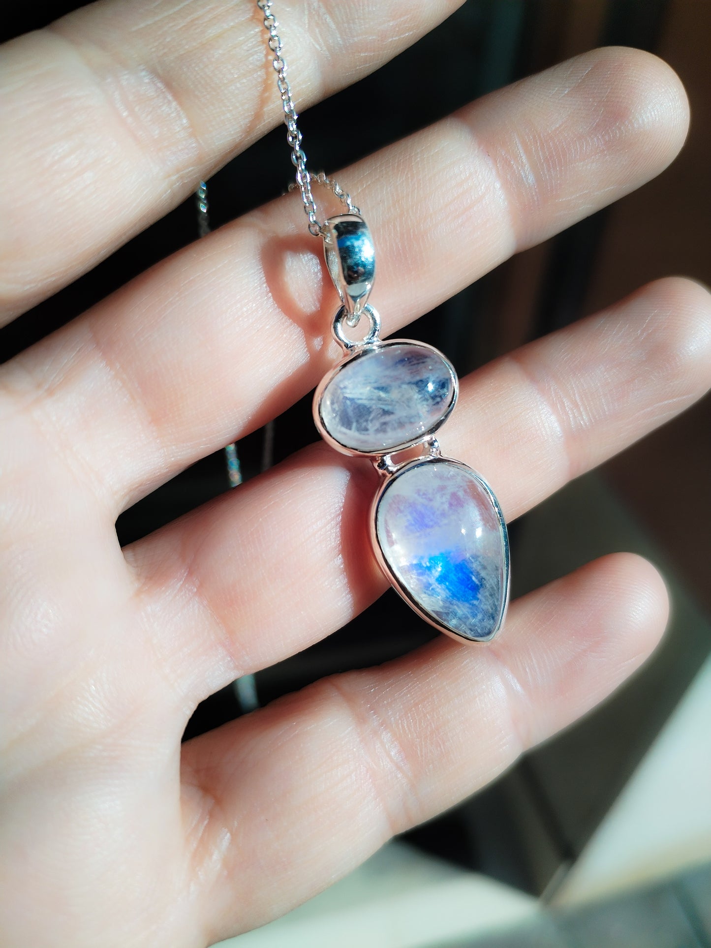 Colgante de Piedra luna y Plata de ley