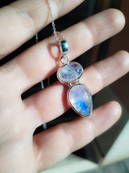 Colgante de Piedra luna y Plata de ley