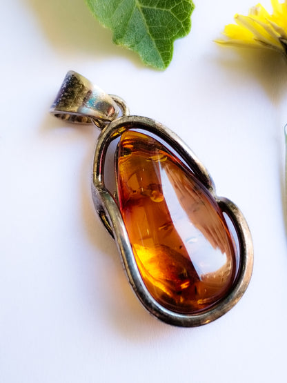 Colgante de Ámbar y Plata de ley