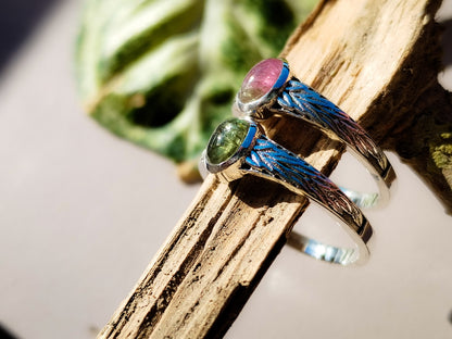 Anillo de Turmalina de Color y plata de ley