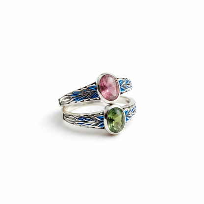 Anillo de Turmalina de Color y plata de ley