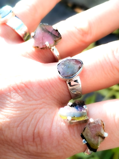 Anillos de turmalia y Plata de ley