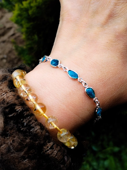 Pulseras de minerales variados naturales y plata de ley