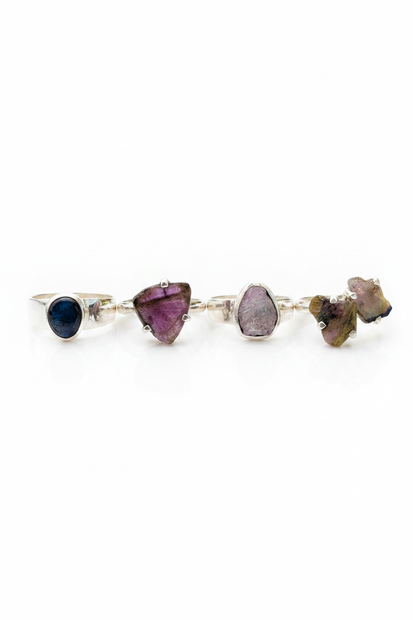 Anillos de turmalia y Plata de ley