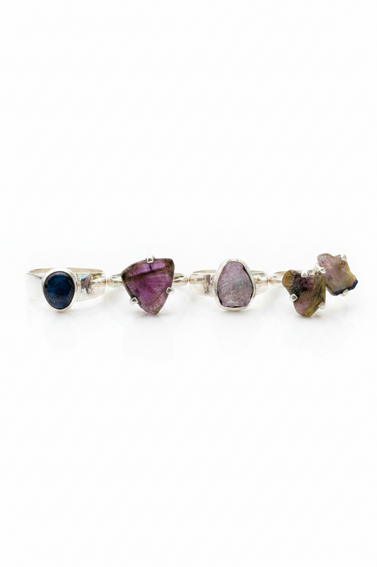 Anillos de turmalia y Plata de ley