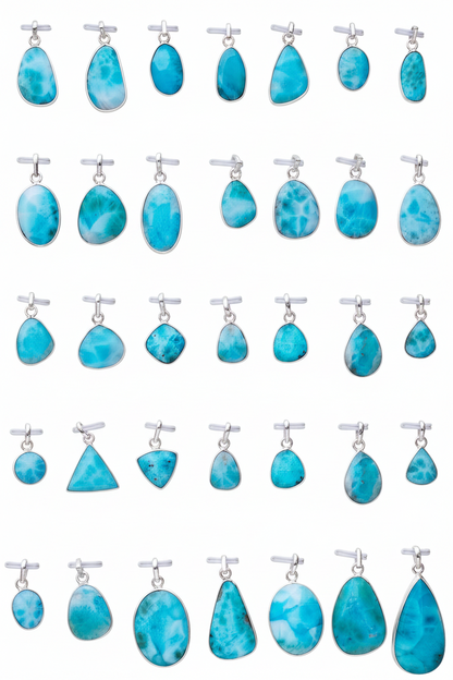 Colgantes de Larimar y plata de ley