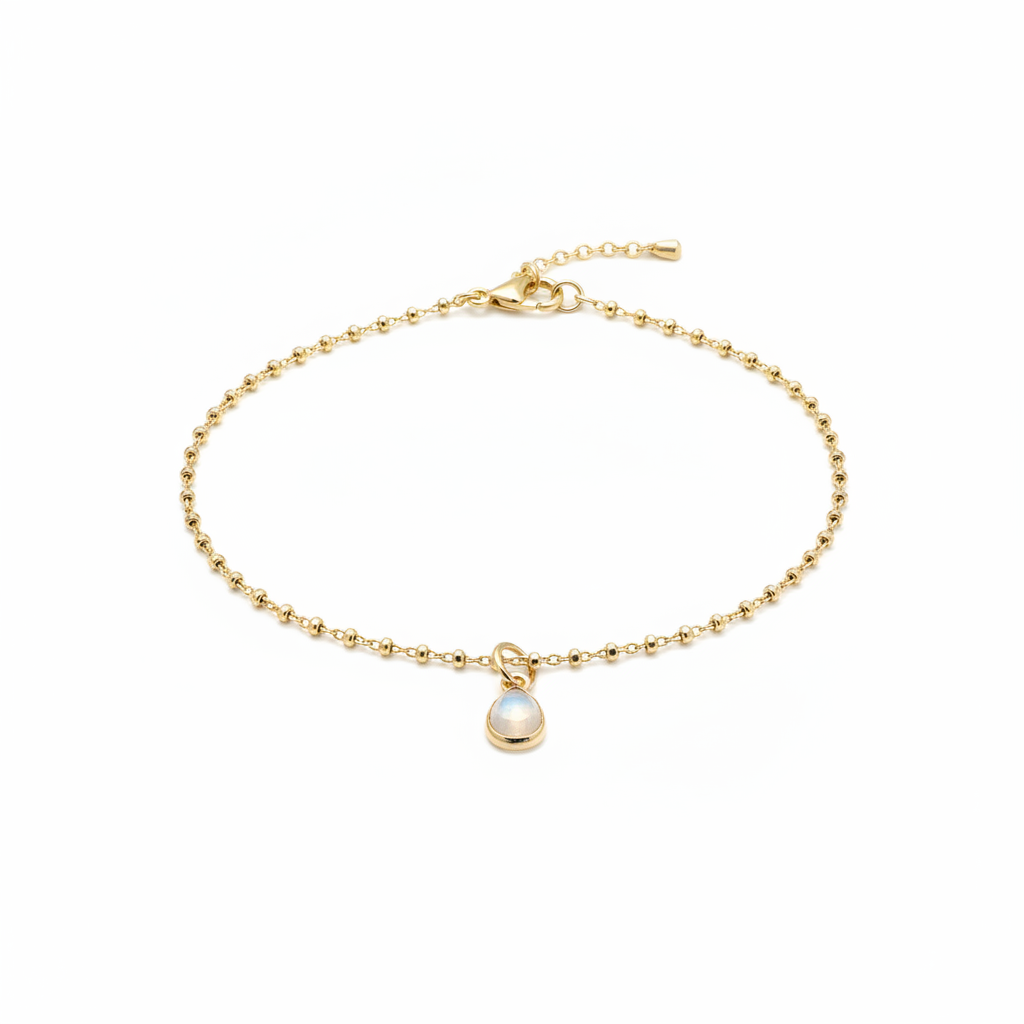 Pulsera de plata de ley y piedra luna