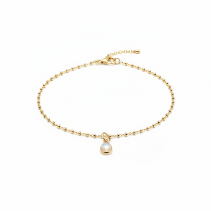 Pulsera de plata de ley y piedra luna