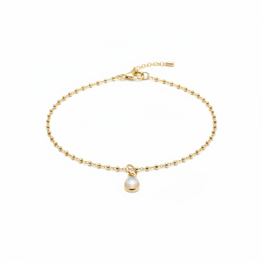 Pulsera de plata de ley y piedra luna