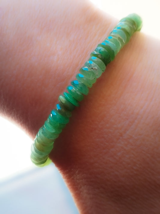 Pulsera de crisoprasa y Plata de ley