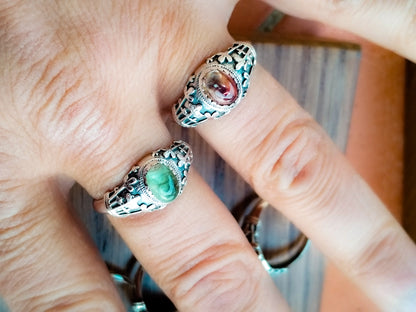 Anillo de Turmalina de Colores y plata de ley