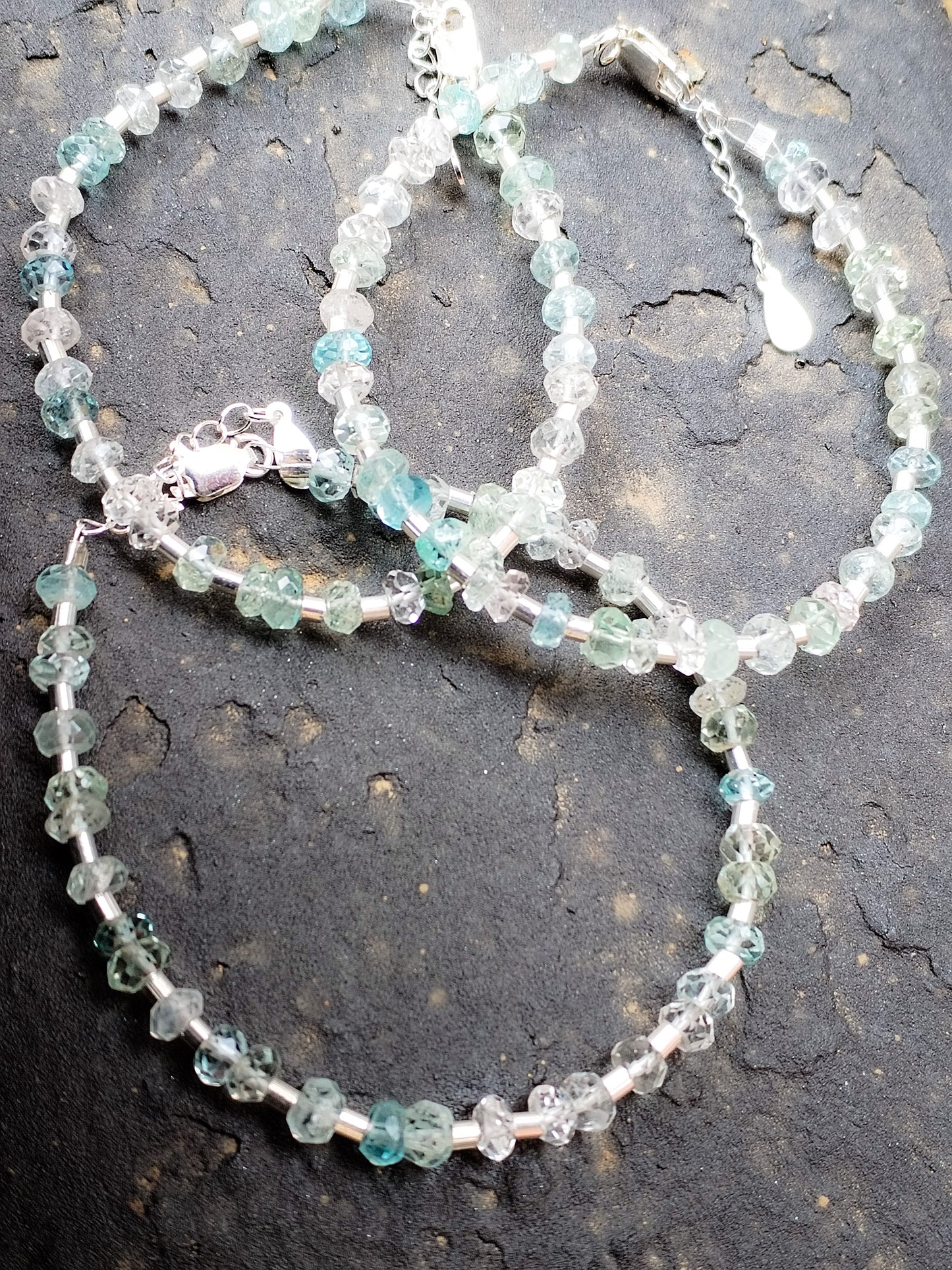 Pulsera de Aguamarina y Plata de Ley