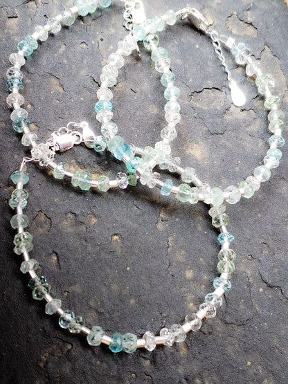 Pulsera de Aguamarina y Plata de Ley