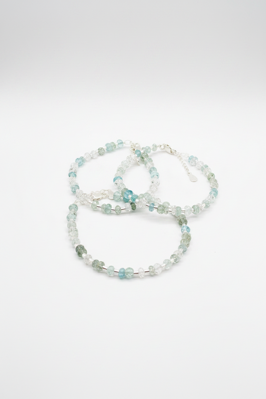 Pulsera de Aguamarina y Plata de Ley