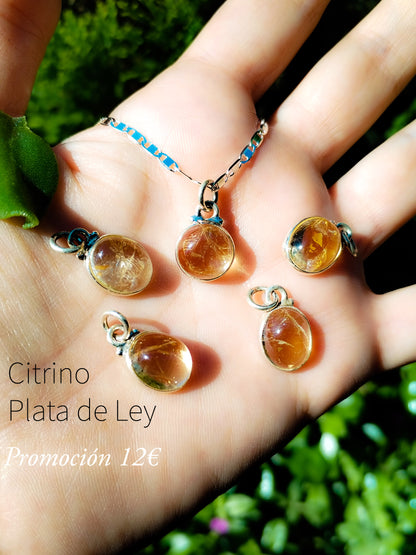 Colgante de citrino y plata de ley