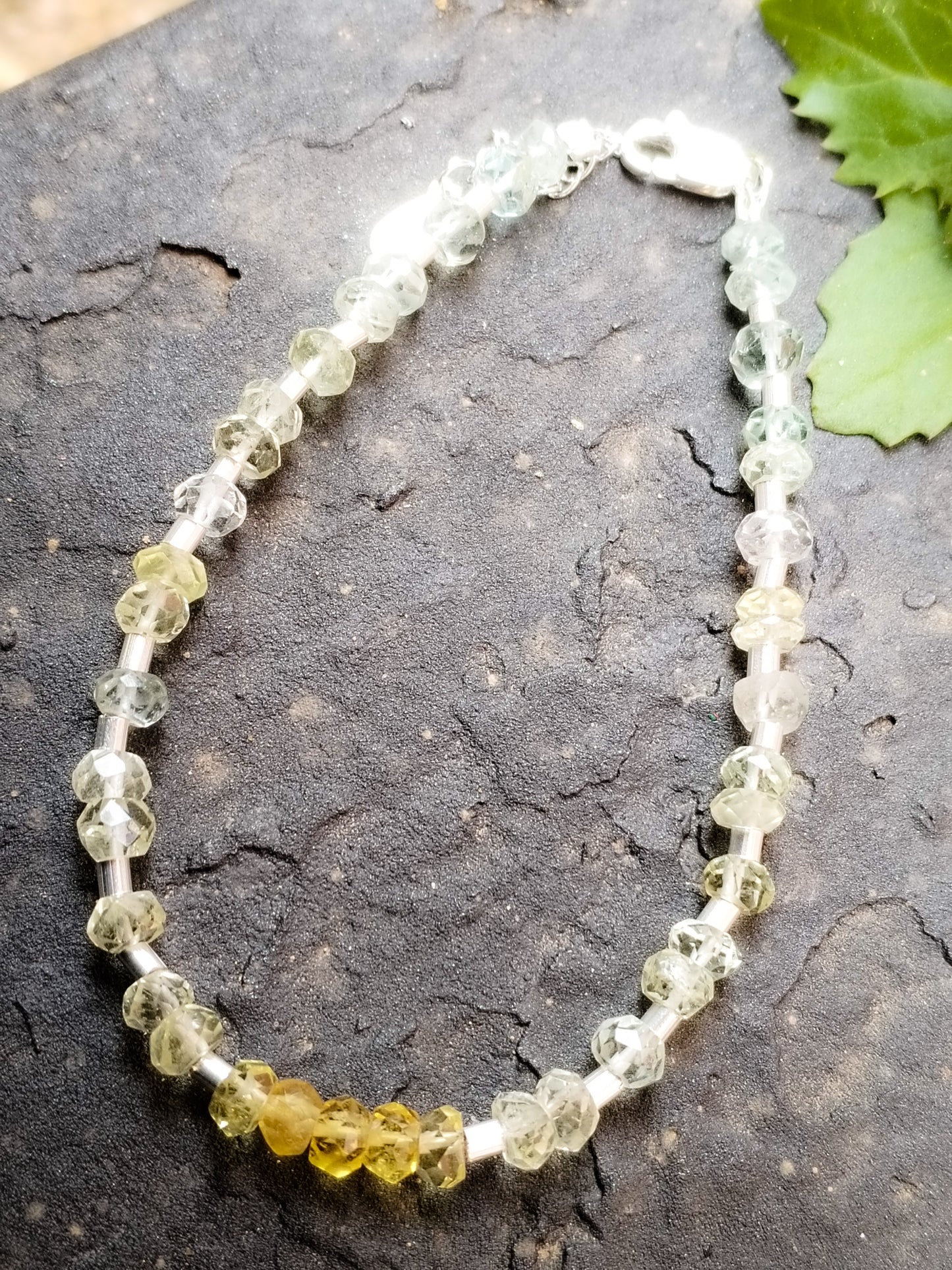 Pulsera de Heliodoro y Plata de Ley