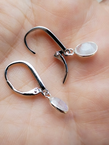 Pendientes de Piedra Luna y Plata de ley