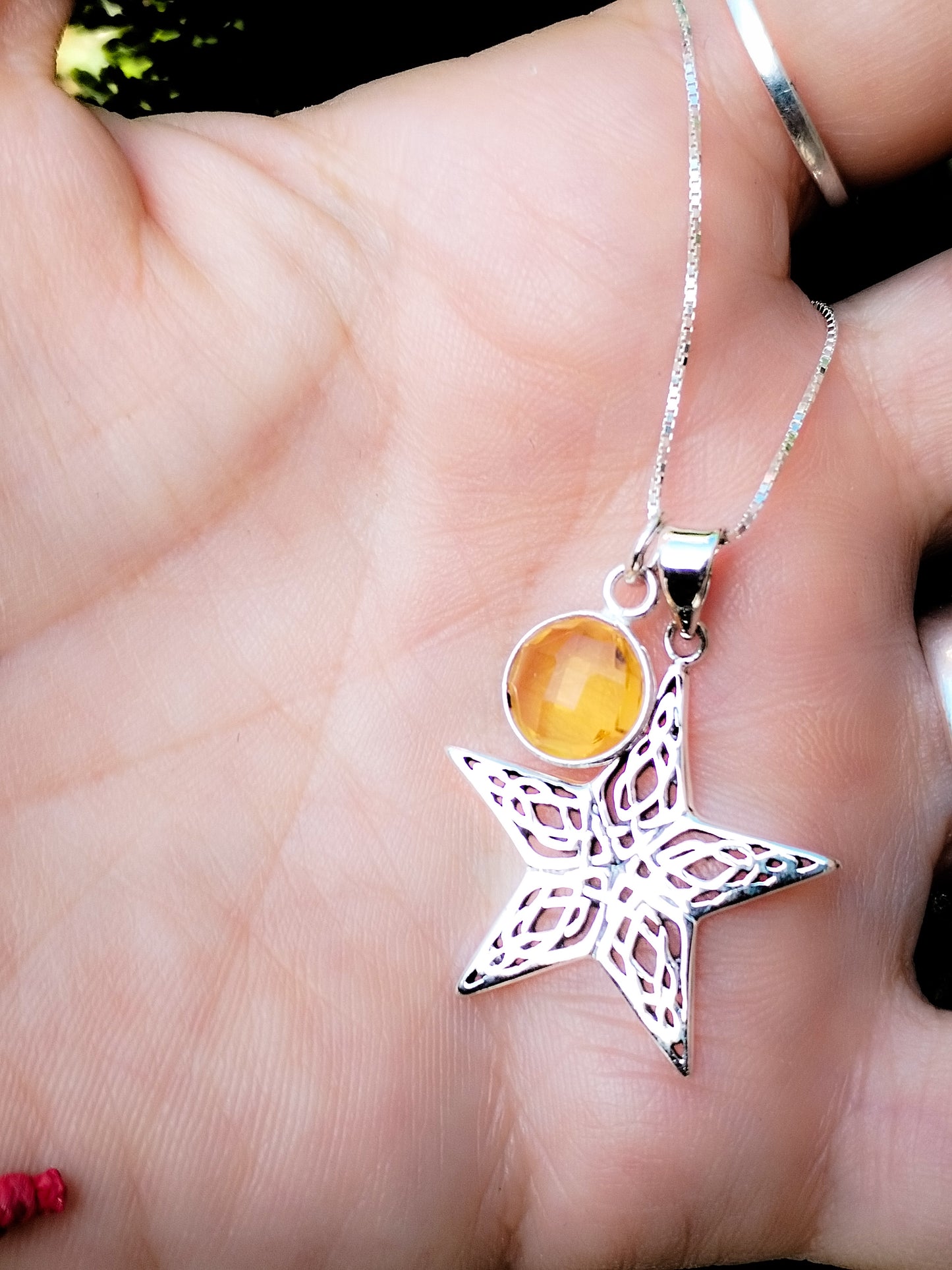 Colgante de Citrino y Estrella de plata de Ley