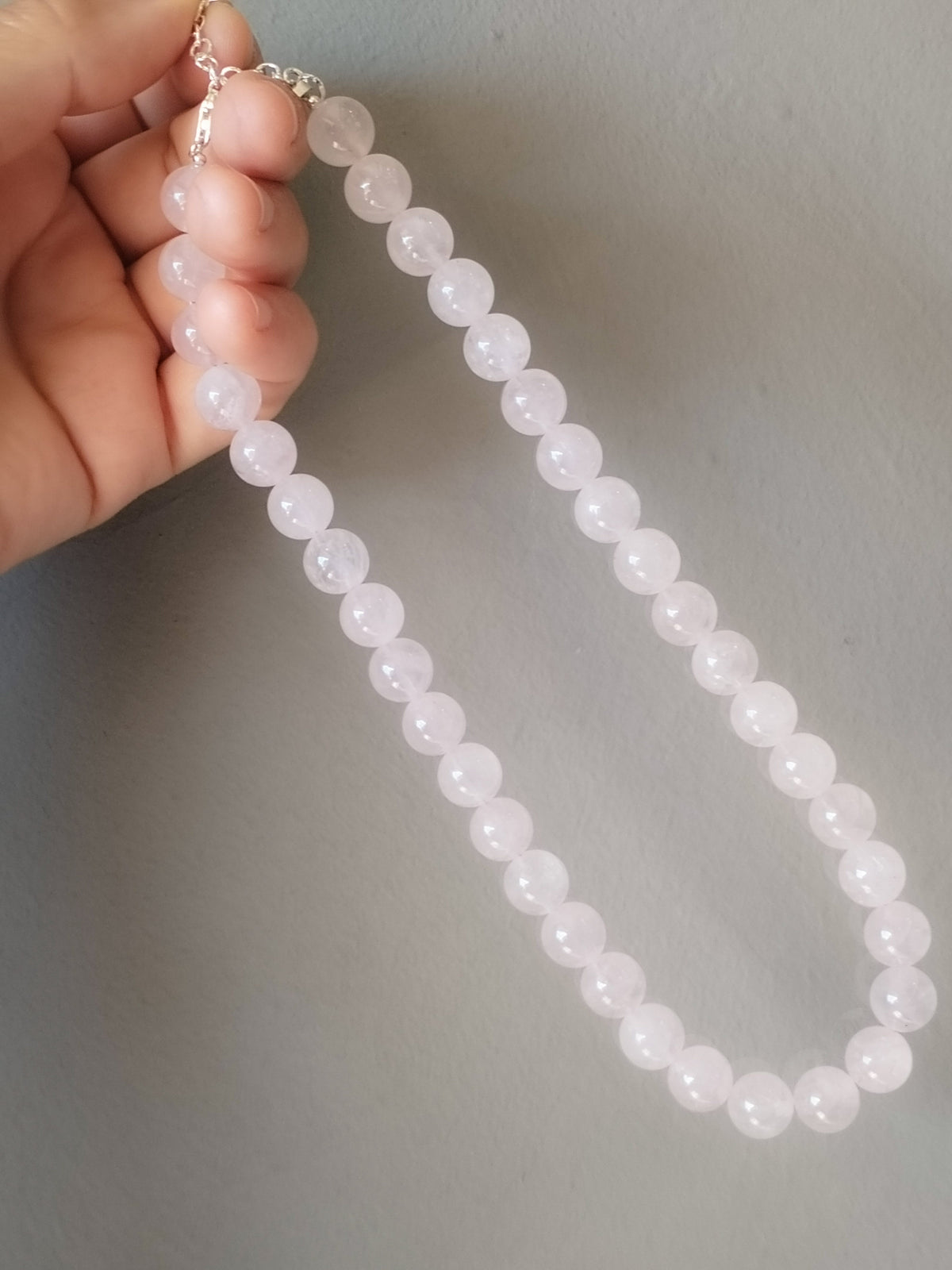 Collar de Cuarzo Rosa y Plata de ley