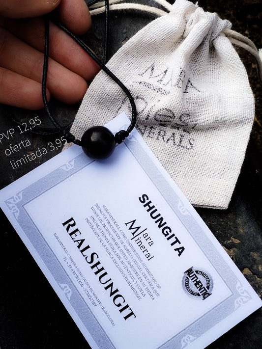 Colgante Bola de Shungit auténtica de Karelia