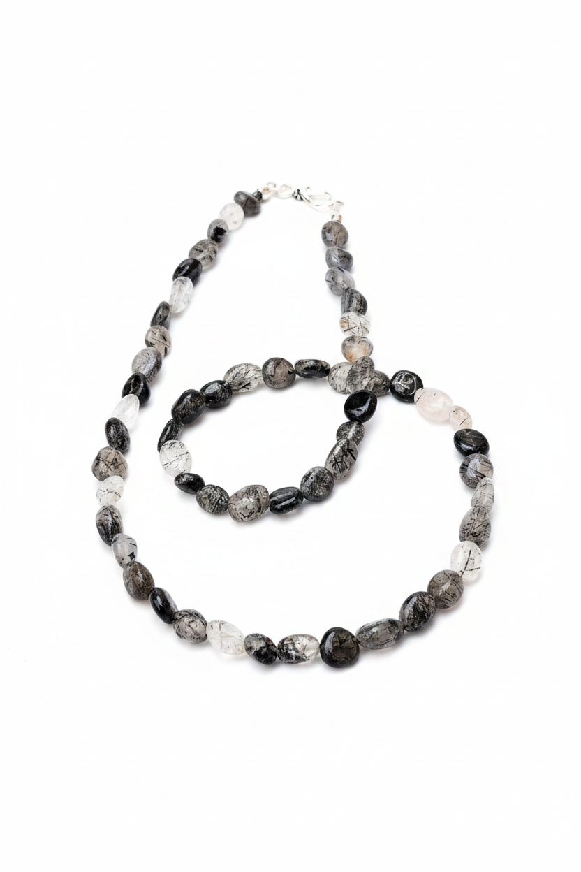 Collar de Cuarzo con Turmalina Negra