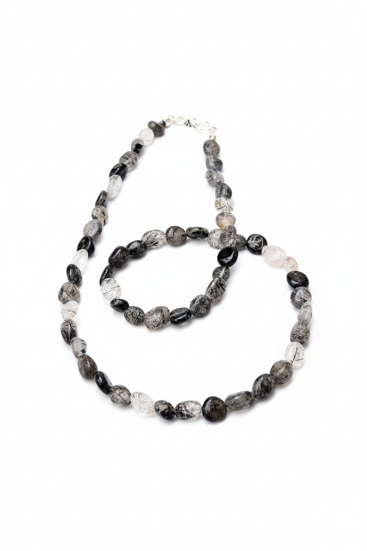 Collar de Cuarzo con Turmalina Negra