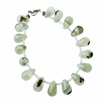 Pulsera de Epidota y Calcedonia