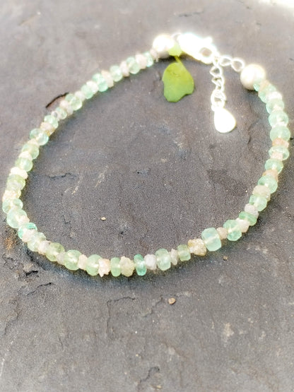 Pulsera de Aguamarina y Diamantes en Bruto