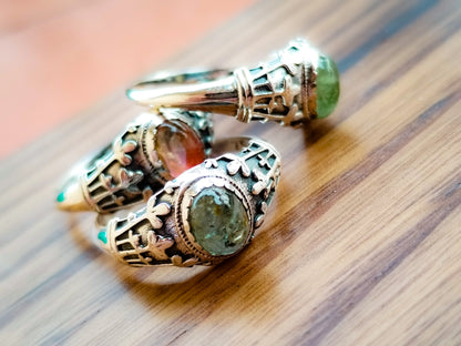 Anillo de Turmalina de Colores y plata de ley
