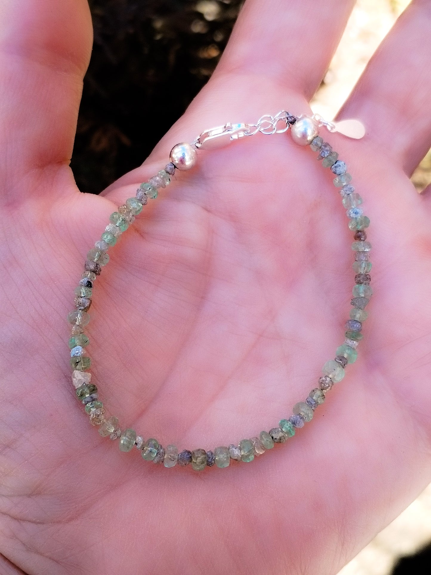 Pulsera de Aguamarina y Diamantes en Bruto