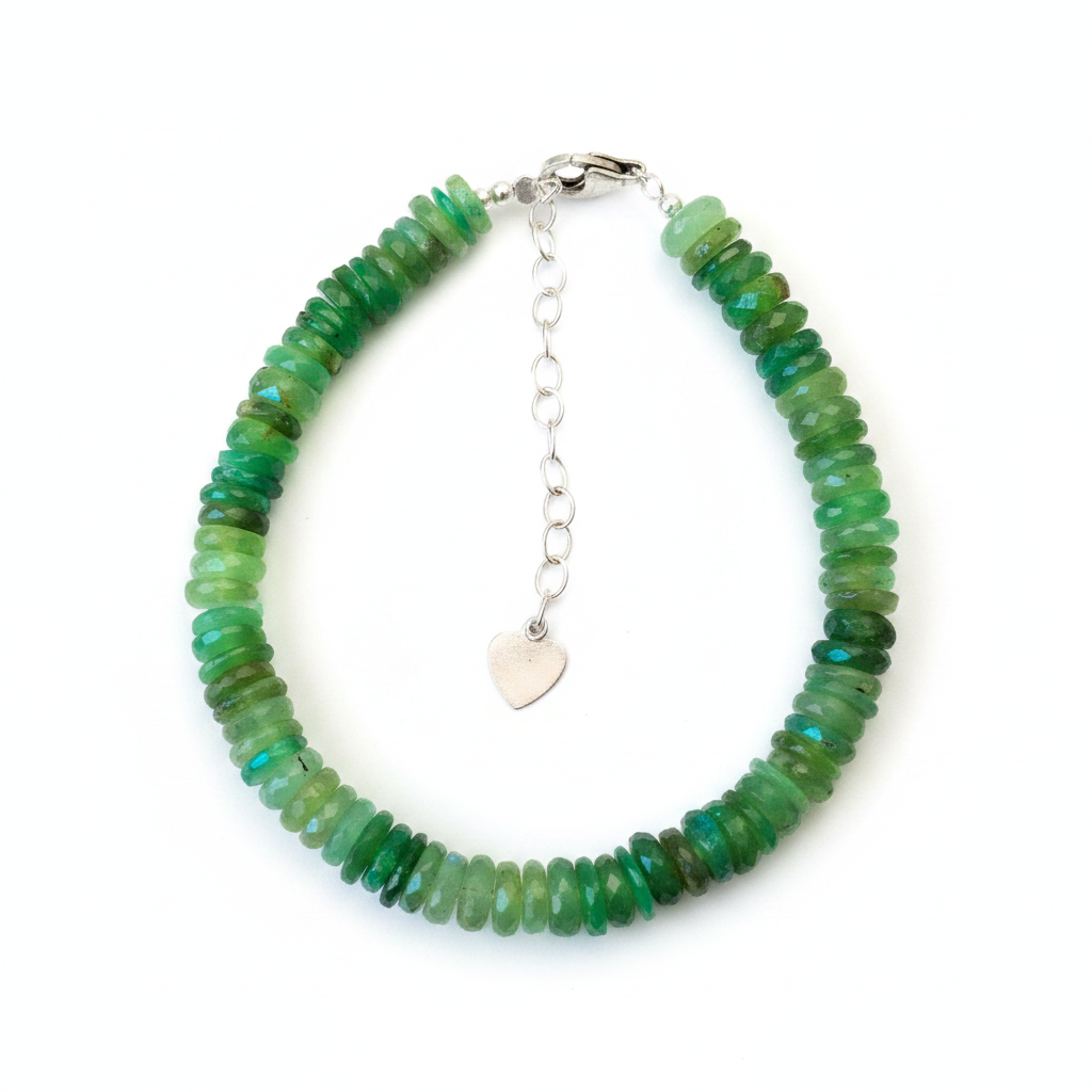 Pulsera de crisoprasa y Plata de ley