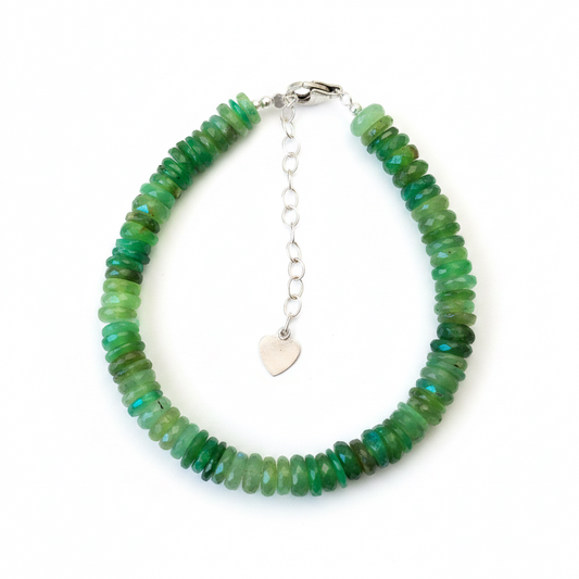 Pulsera de crisoprasa y Plata de ley