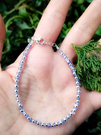 Pulsera de Tanzanita y Plata de Ley